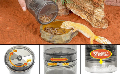 Reptile Calcium Powder Mixing Tray Cricket Feeding Tray Suitable for Geckos, Bearded Dragons and Lizards Feed Tray