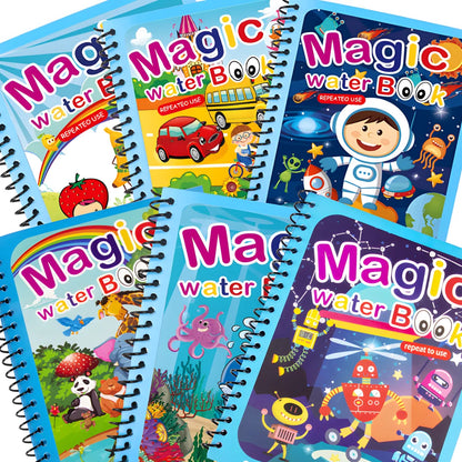 Water Coloring Books,9/18 Pack,Paint with Water Books, Educational Learning Doodle,Reusable No-Mess Art Book Travel Holiday Gift