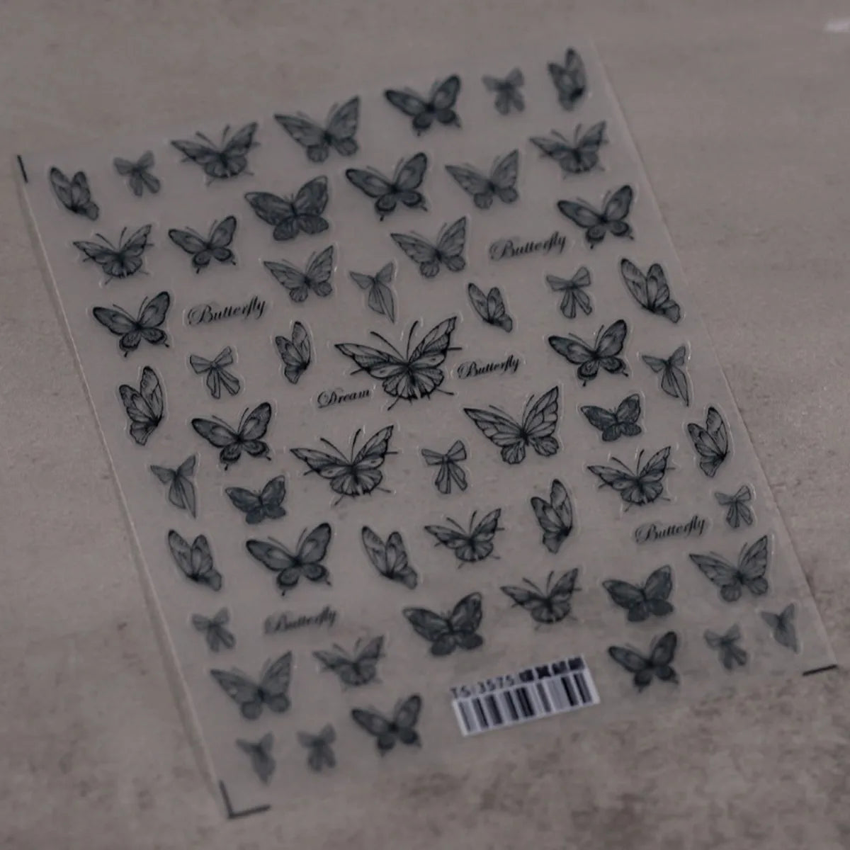 1pcs 5D Japanese Black Butterfly Nail Art Stickers Glitter Shiny Kawaii Self Adhesive Manicure Decorations Tool Decals Accessory