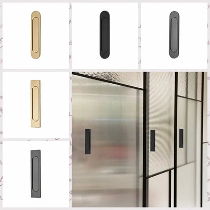 No Drilling Self-adhesive Handle Double-sided Black/Grey/Gold Sliding Door Handle Aluminum Alloy Glass Door Knob Window