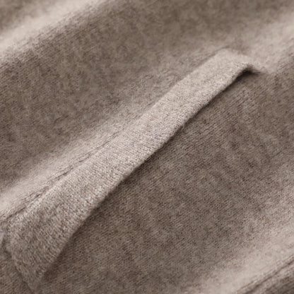 Men's 100% Merino Wool Thickened Sweater Polo Collar Business Zippered Cardigan Autumn Winter New Cashmere Jacket Knitted Top