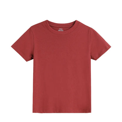 2-16 Years Summer Kids Boys Girls T-shirts Solid Cotton Breathable Teenager Short Tops Children's Tees Casual Shirt Baby Clothes