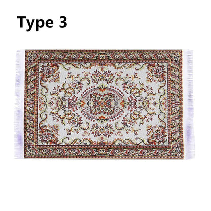 Turkish Style Miniature Weaving Rug Playing House Floor Coverings Dollhouse Carpet  1:12 Scale Doll Accessories
