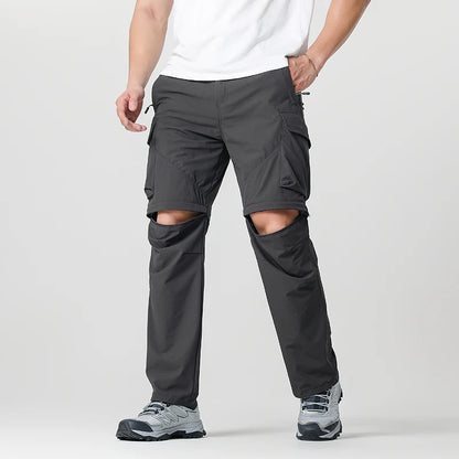 Men's Cargo Hiking Convertible Pants, Waterproof, Quick Dry, Lightweight, Removable Zipper, Perfect for Outdoor Adventures, Fishing and Camping, All-Season Versatile Hiking Gear.