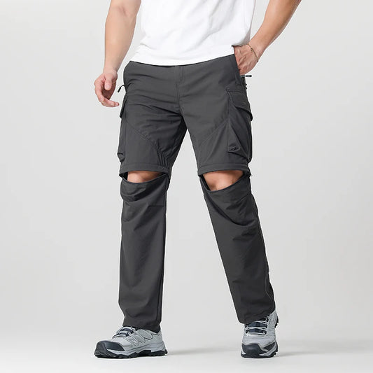 Men's Cargo Hiking Convertible Pants, Waterproof, Quick Dry, Lightweight, Removable Zipper, Perfect for Outdoor Adventures, Fishing and Camping, All-Season Versatile Hiking Gear.