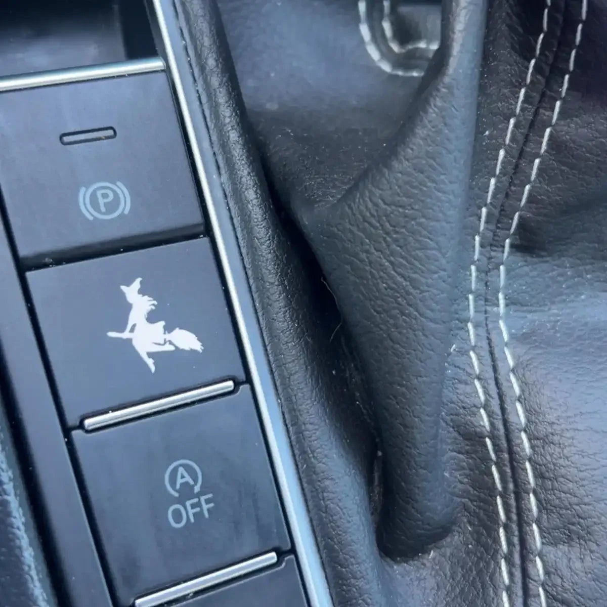 Witch Vinyl Decals for Blank Car Buttons Spooky Halloween Auto Accessories for Women Car Interior Decor Accessories