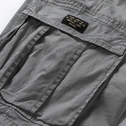 New Summer Men Cotton Multi pockets Cargo Shorts Jogger Loose Pants Man Casual Tooling Shorts Quality Male Shorts Pants NO Belts