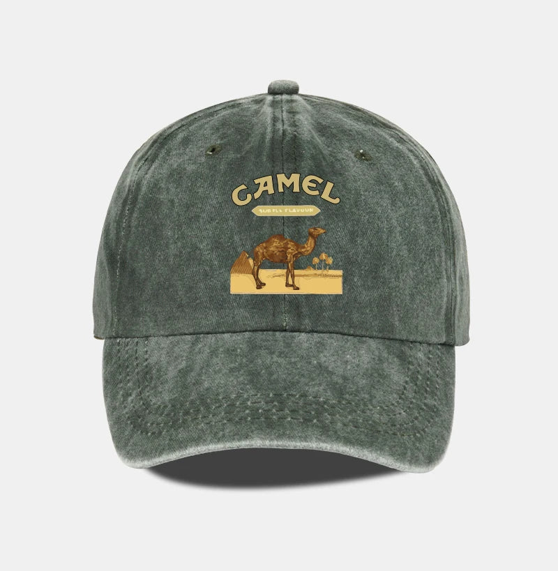 1-Piece Camel Print Baseball Cap Classic Minimalist Retro Style Breathable Soft Fabric Perfect for Work and Daily Wear Adjustabl