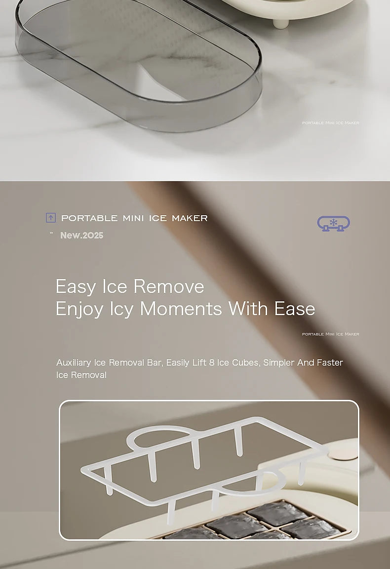 Electric Small Ice Maker Home Dormitory Office Camping Ice Automatic Ice Making Box Ice Machine Home Car Dual Use 12/110/220V