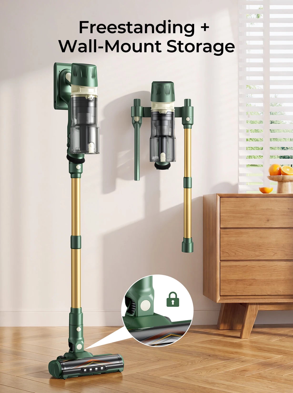 Laresar V12 Fast Charge 600W 65000PA Powerful Cordless Vacuum Cleaner 2H Fast Charging Removable Battery & Smart Display Vacuum