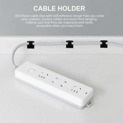 50Pcs Cable Clip Self-Adhesive Cable Organizer Wire Protector Holder For Mouse Headset Wire Storage Desktop Tidy Management Clip