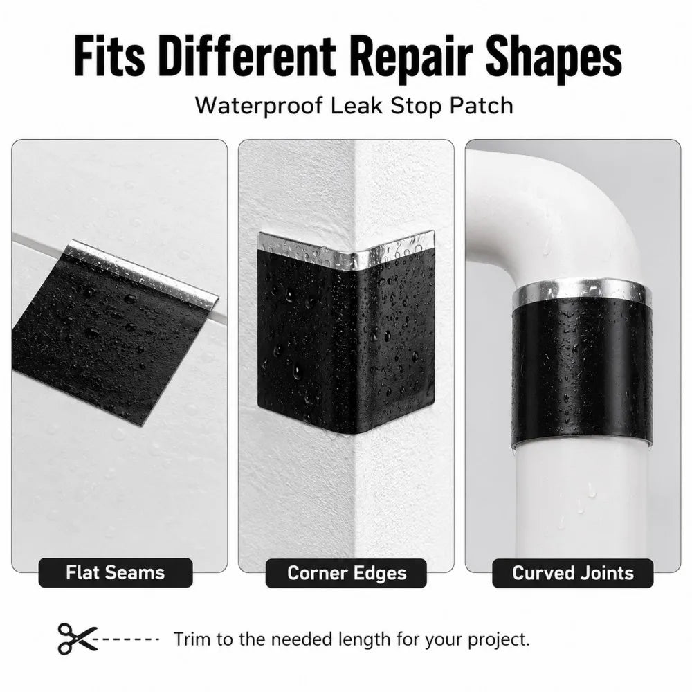1.5m Waterproof Repair Tape 5-30cm Width Super Strong Adhesive Quick Seal and Patch Leaks Tape for Plumbing Pool Repairs