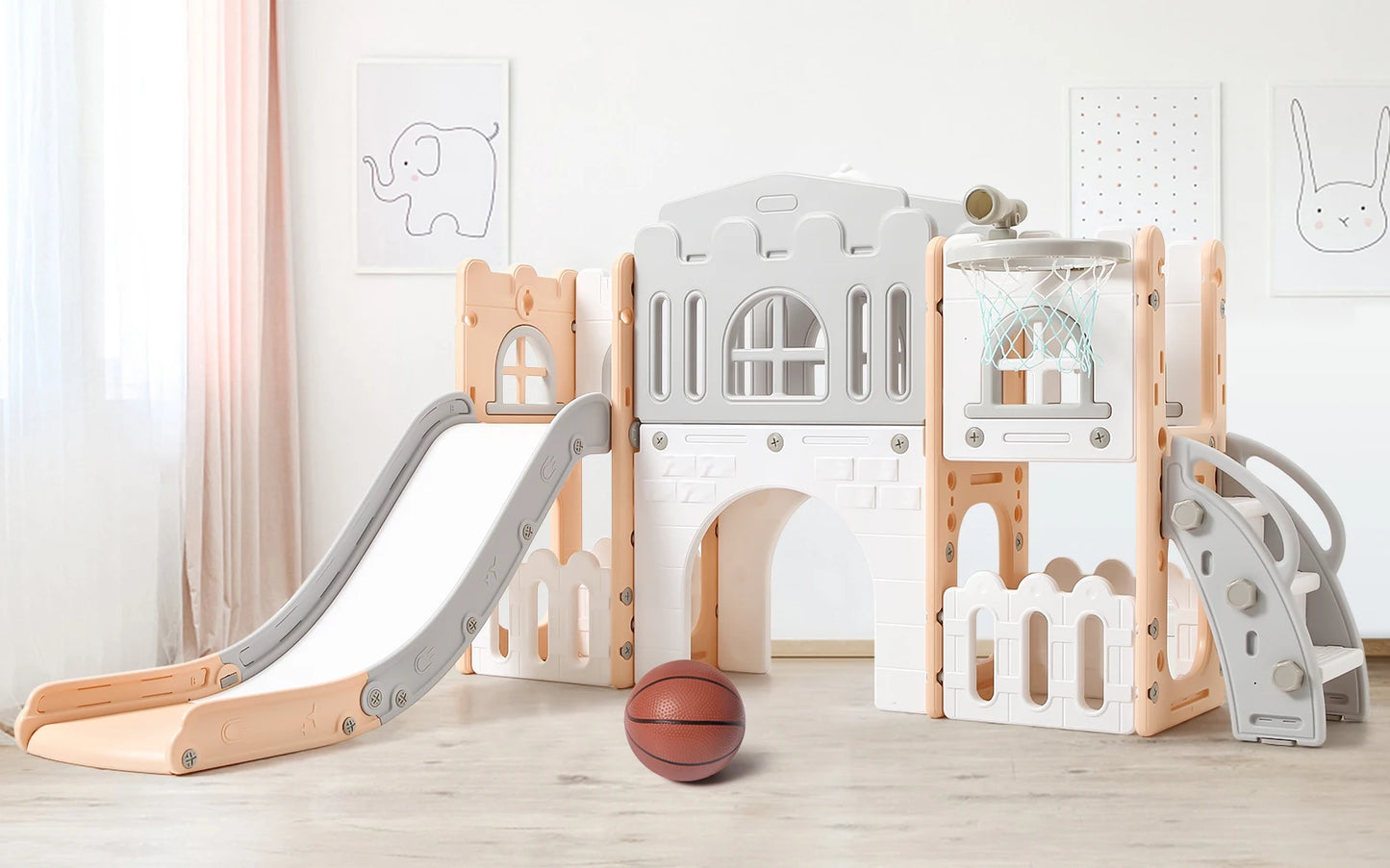 Children's Slide Outdoor Indoor Domestic Baby Sports 8 in 1 Slide Playset Family Multifunction Amusement Park Toys