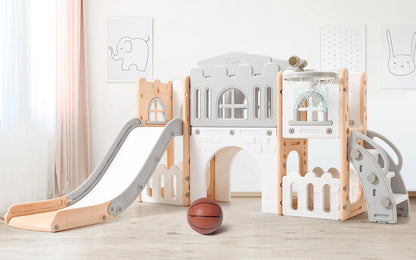 Children's Slide Outdoor Indoor Domestic Baby Sports 8 in 1 Slide Playset Family Multifunction Amusement Park Toys