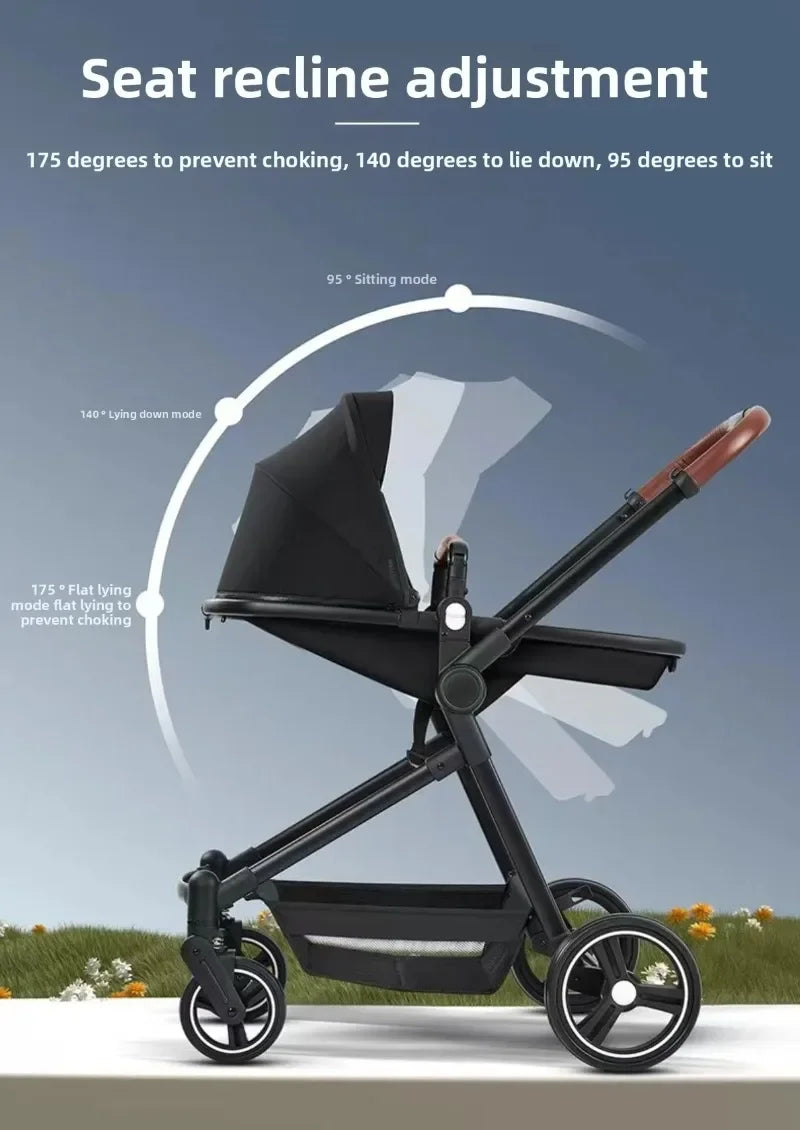 EU stock of pet strollers Double-seat stroller can carry both baby and pet Dual-mode seat, stroller with pet carrier