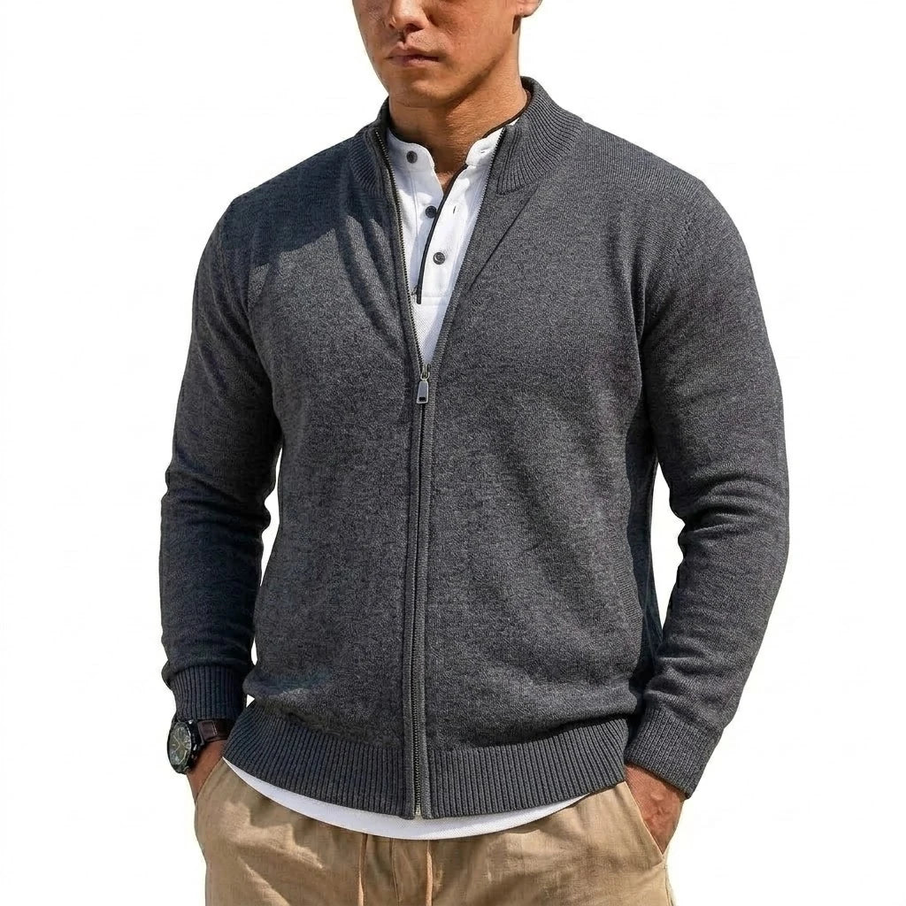 Men's Knit Zipper Sweater Coats Slim Cardigan Long Sleeve Jumper Men's Sweatshirt Autumn Zip Sweatcoats Knitted Sweater Man