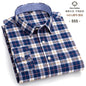 Men's Social Shirts Long Sleeve 100%Pure Cotton Oxford Buttoned Plaid Formal Male Casual Clothes Oversized Shirt Plus Size S-7XL