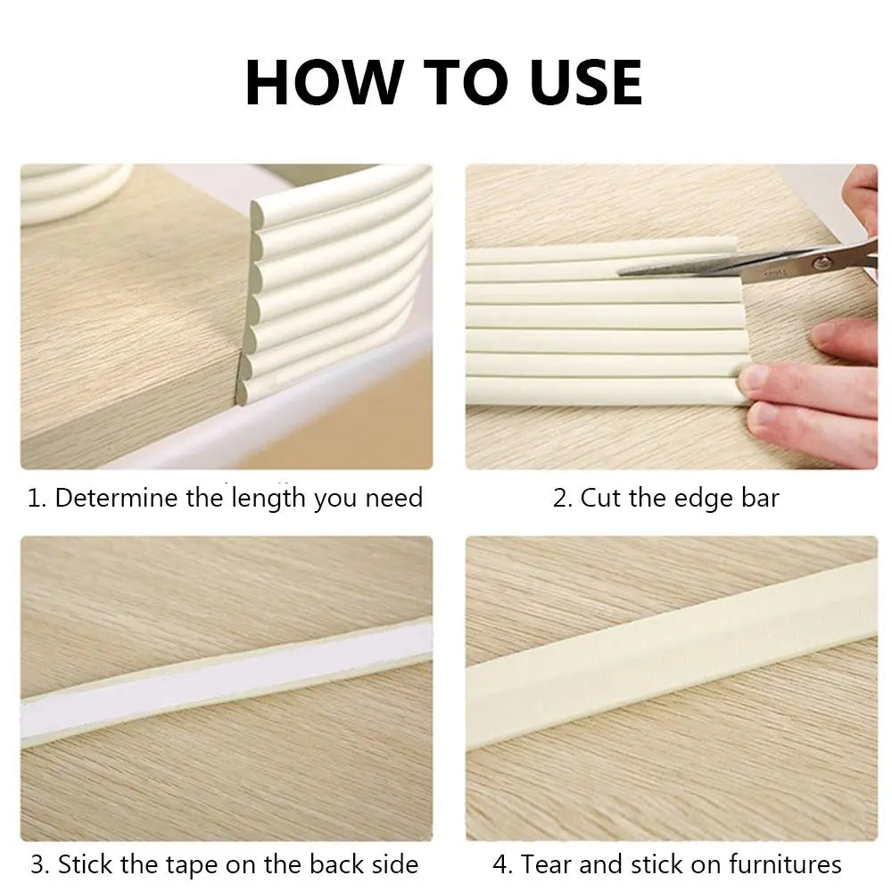 Kids Collision Cushion Foam Bumper Free Tape 2m Baby Safety Desk Edge Guard Strip Table Corner Protector