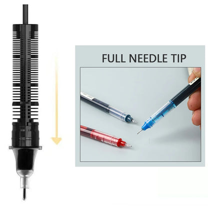 12 Color/set Student School Office Stationery Fine Nib Gel Pen Big Ink Capacity Ballpoint Pen Straight Liquid Rollerball Pen