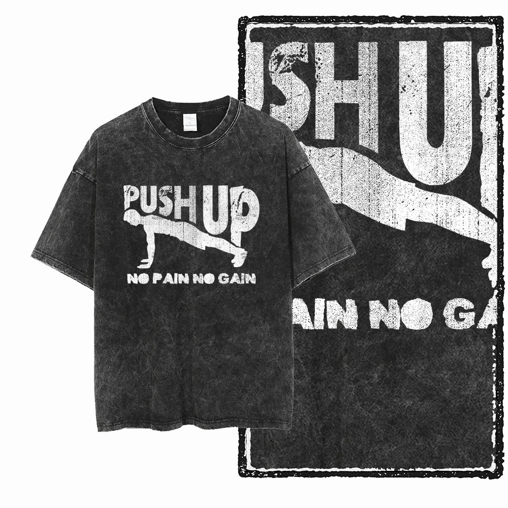 YG BODY BUILDING Printed Cotton Acid Washed Graphic Unisex T Shirt Cool CROSSFIT Streetwear Men Tshirts Big Size Tee for Men