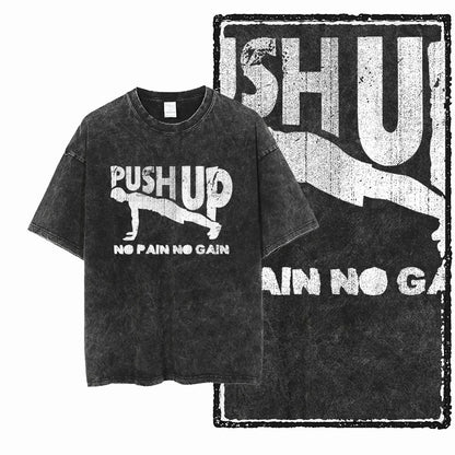 YG BODY BUILDING Printed Cotton Acid Washed Graphic Unisex T Shirt Cool CROSSFIT Streetwear Men Tshirts Big Size Tee for Men
