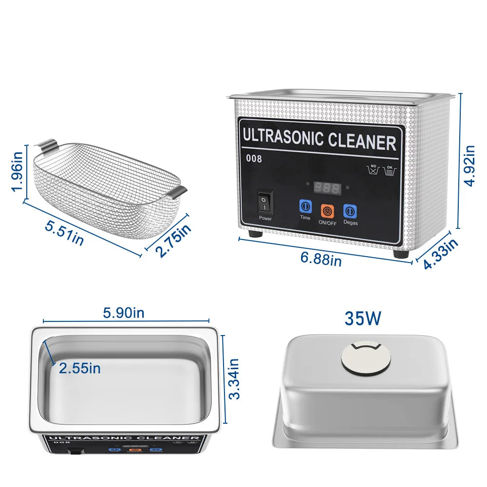 900ml 35w 60w Ultrasonic Cleaner Machine Ultrasound Cleaning Dental Glasses 220v EU UK AU Plug Ultrasonic Bath tina ultrasonica
