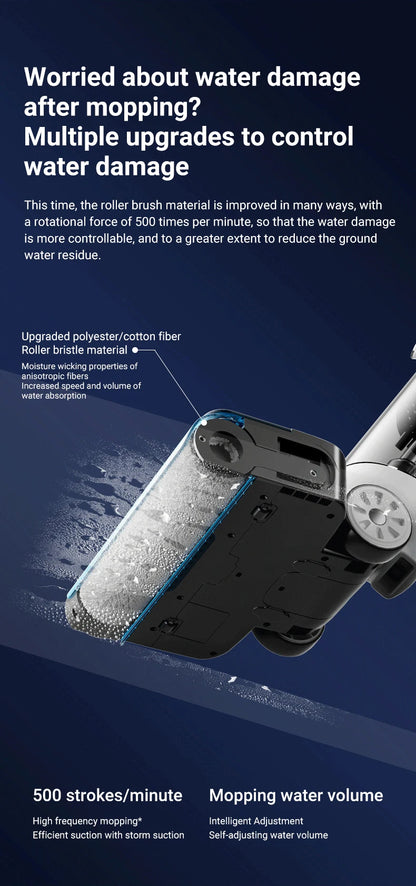 DIVEDEER 15000Pa Wireless Wet Dry Vacuum Cleaner Smart Cordless Mop Floor Cleaner Self-Cleaning Auto Suction Floor Washer