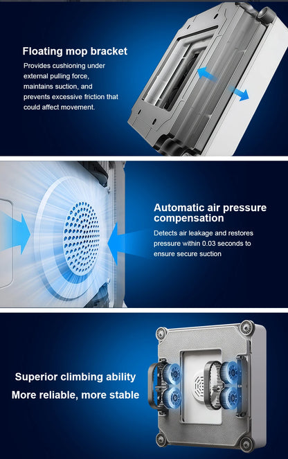 Robot Window Cleaner Liectroux S11,9000Pa Strong Suction, 4-Way Water Spray, Floating Scraping Tech, Smart Memory,APP Control