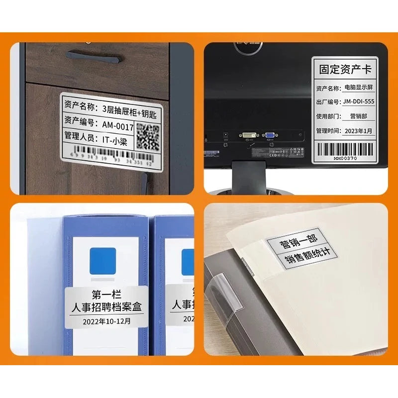 Niimbot M2/M3 Silver Label  Heat Transfer Print Paper Fixed Asset Sticker Office Equipment Laser Silver Self-adhesive