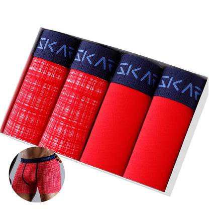 4pcs Cotton Boxer Shorts Soft Men's Panties BONITOS Letter Waistband Men Underpants Boxer Briefs Sexy Underwear for Man Boxers
