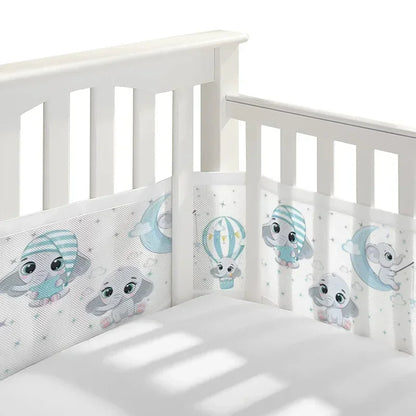 Breathable Mesh Bed Liner 4 Panel Baby Cot Fence Cotton Railing Thicken Bumper One-piece Crib Around Protector Baby Room Decor