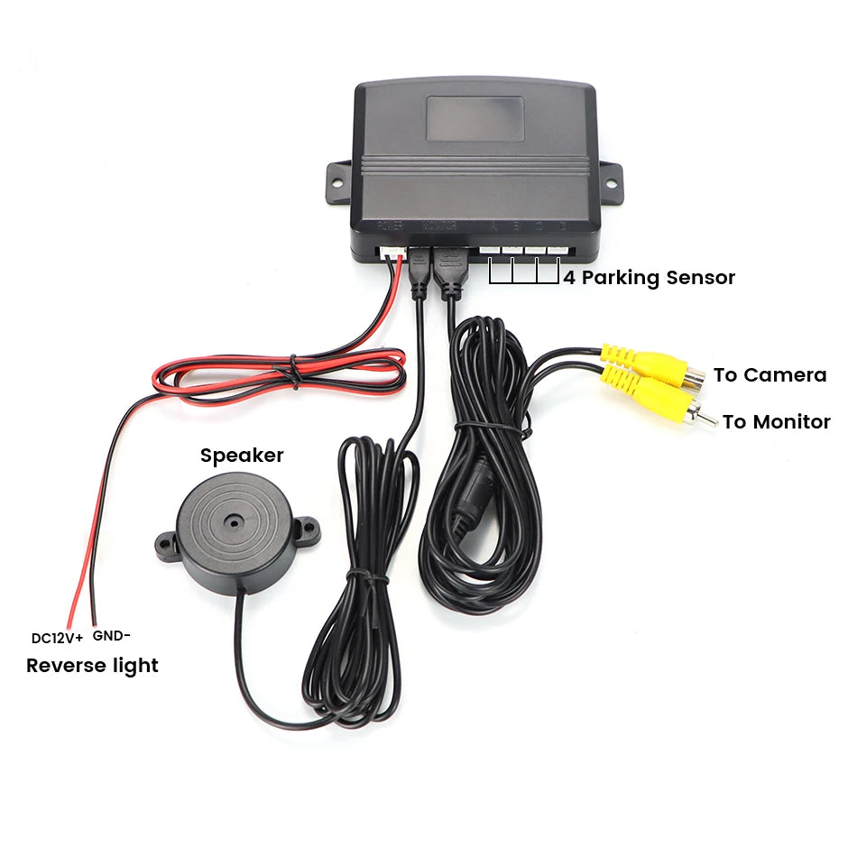 CVBS GreenYi Dual Core CPU Car Video Parking Sensor Reverse Backup Radar Assistance, Auto Parking Monitor Digital Display