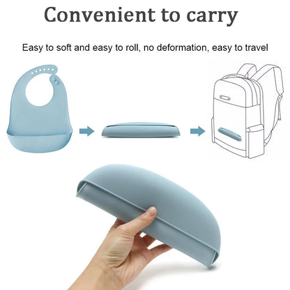 1PC Portable Baby Silicone Bib Ultra-thin Silicone Drool Bag Waterproof And Easy To Clean A Bib For Feeding Children And Infants