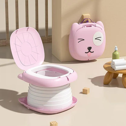 Portable Potty for Toddler Travel Foldable Potty Training Toilet for Car Camping Indoor Outdoor Bathroom for Baby Children Kids