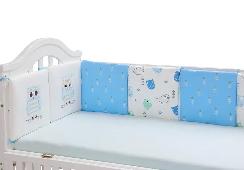 6Pcs/Set Baby Bed Protector Crib Bumper Pads Baby Bed Bumper Kids Safety Bed Around Cotton Blend Crib Anti-collision Anti-fall