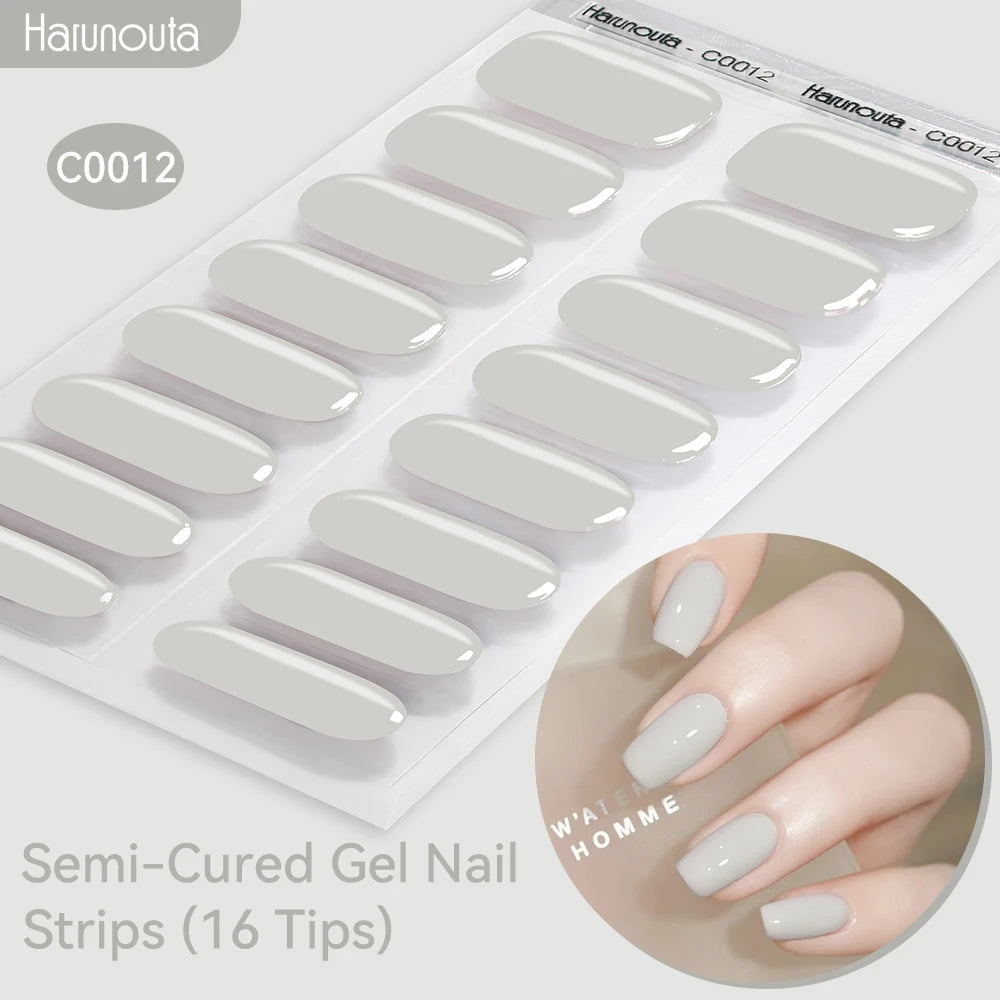 Gradient Auroras Semi Cured Gel Nail Strips Sparkly Shinning DIY Gel Polish Stickers for Nails Works with UV/LED Nail Lamps