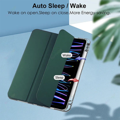 With Pencil Holder Case for iPad A16 A19 12th 11th 2026 Air11 13 Air8 M4 M3 M2 Pro11 12.9 13 M4 M5 Air4 5 10 9 8 7 9.7 10.2 10.5