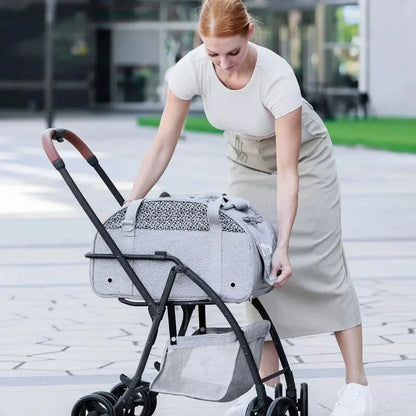 Lightweight and Foldable  Stroller Pet Bag Dog Stroller Dog Scooter Dog Trolley with Storage Basket Stroller for Animals