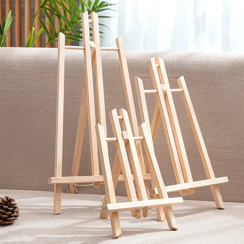 Wooden Easel For Painting,20cm 24cm 30cm 40cm 50cm Height Folding Desktop Display Triangle Bracket,Art Supplies,1 Piece HJ-02