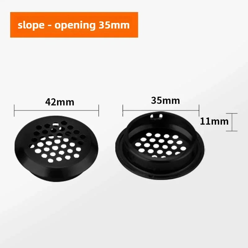 10pcs Round Cabinet Air Duct Vent Dia.19-53mm Stainless Steel Louver Mesh Hole Plug Decoration Cover Wardrobe Grille Ventilation
