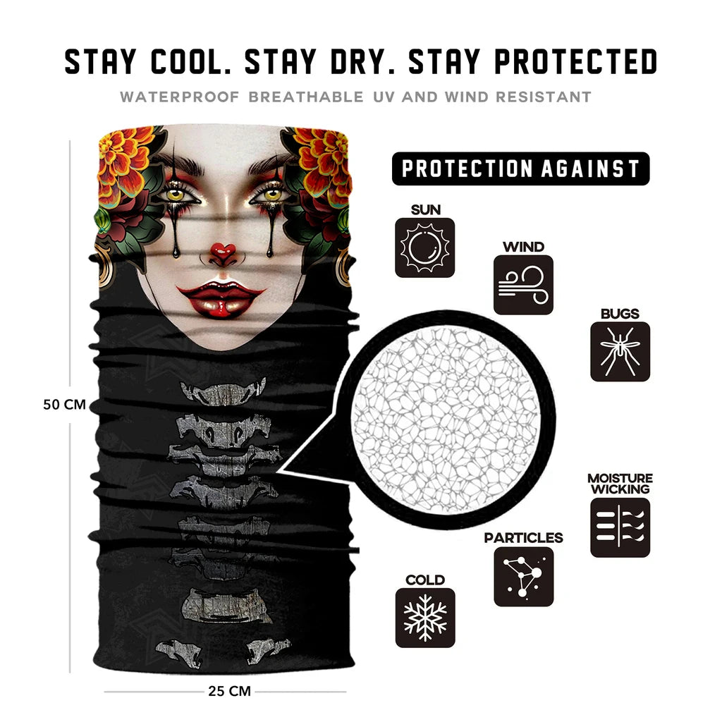 Seamless Snood Bandana Multifunctional Headwear Outdoor Sports Sun Protection Cycling Scarf Fishing Halloween Unisex Neck Mask