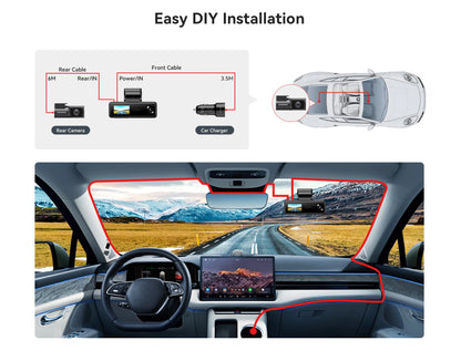 【New】DDPAI N4T Pro Dash Cam 3-Channel HDR 4K+1080P+1080P Front Rear Interior Night Vision ADAS DVR Support 4G Parking Monitoring