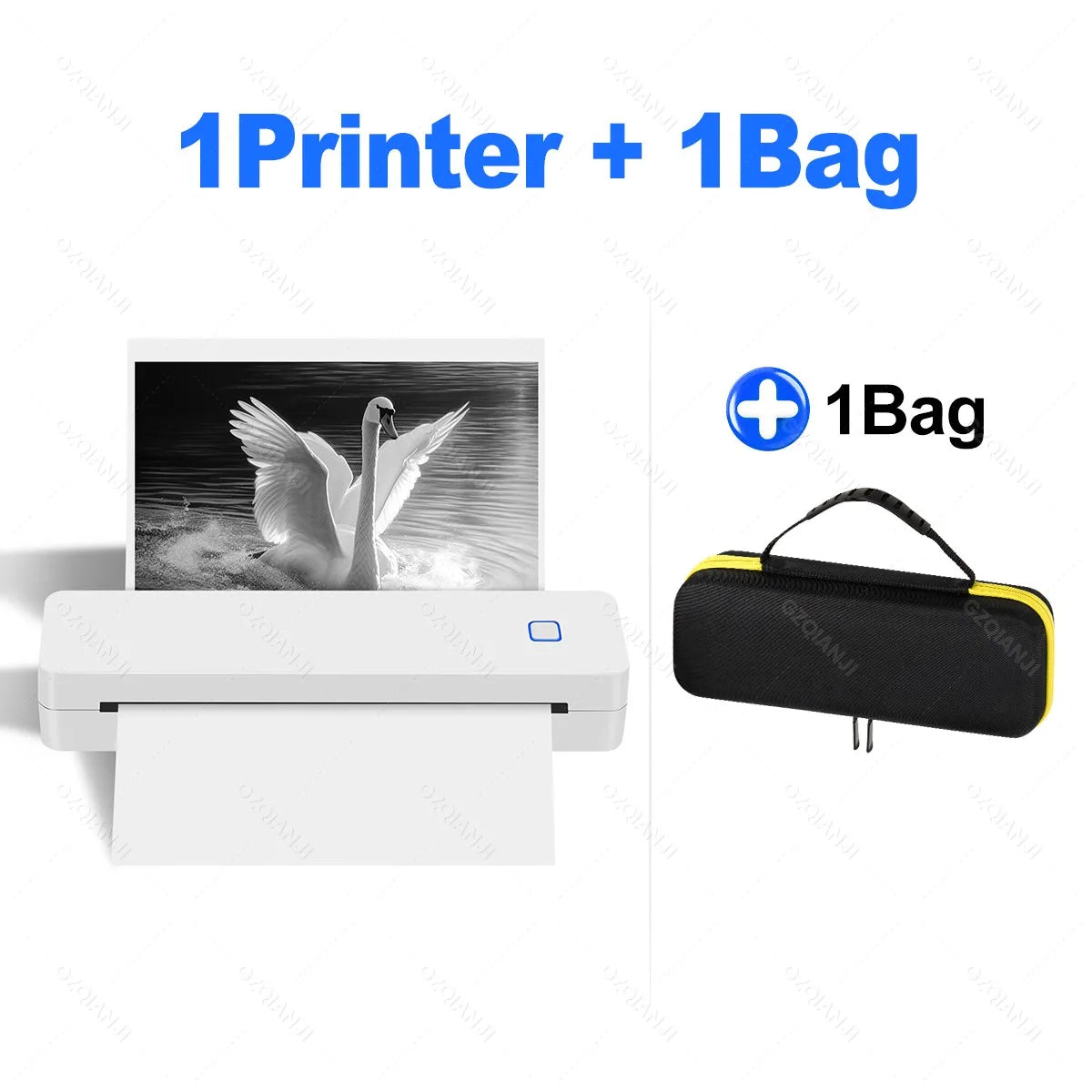 Mini Portable A4 Thermal Printer Bluetooth-compatible Photo PDF Printing Machine Folded Rolls Paper for Office Home Travel