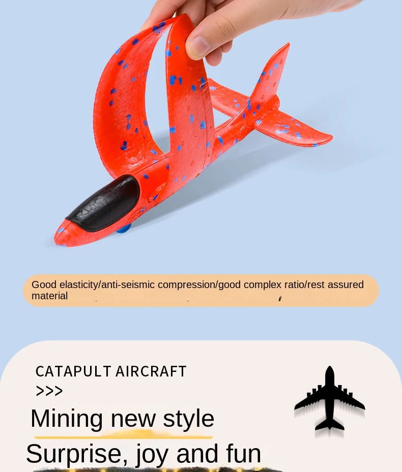 Children's Outdoor Ejection Aircraft Toys Foam Aircraft Oy Gun Parent-Child Outdoor Games Toys Children's Gifts Flying Toy