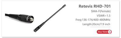 Retevis RHD-771 RT3S Radio Amateur Antennas SMA-M Male VHF UHF Whip Antennas for Retevis RT3S RA89 HA1UV H777 Baofeng UV3R TYT