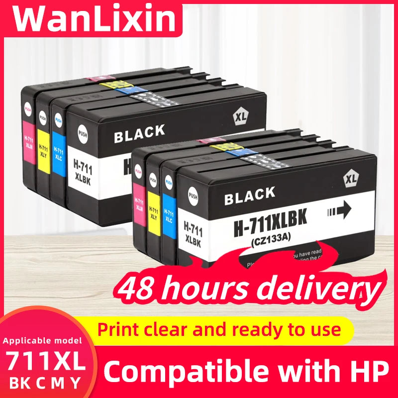 Compatible Ink Cartridge For HP 711 711XL For HP711 Replacement Ink Cartridge For HP DesignJet T520 T120 T530 T130Inkjet Printer