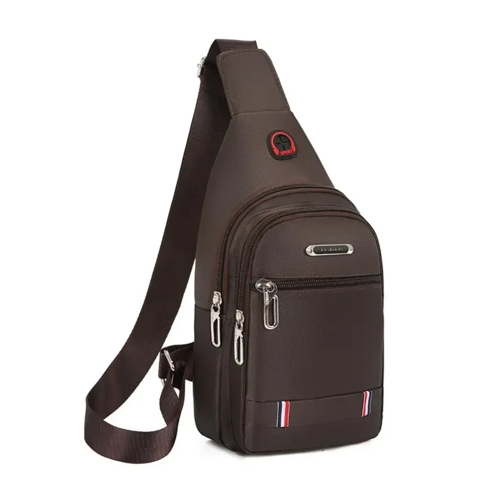 Black Grey Brown Men Messenger Bags New Rectangle Oxford Cloth Men Crossbody Bag USB Charge Shoulder Bag Male 3 Zipper Bag