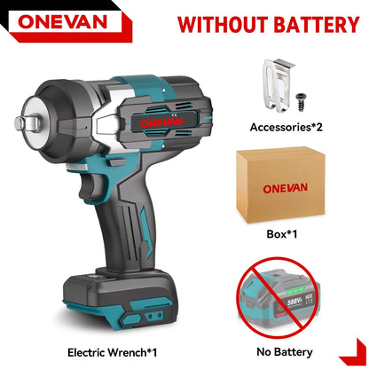 ONEVAN 2800N.M Brushless Cordless Electric Impact Wrench High Torque Screwdriver Drill Power Tool For Makita 18V Battery Pin
