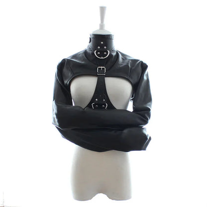 PU Leather Straitjacket BDSM Adult Games Straight Jacket Adjustable  Harness Body Bondage Sex Toy for Women and Men