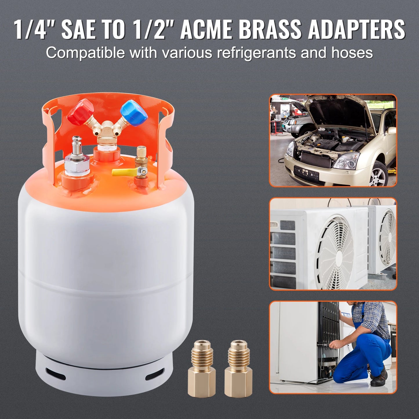 SucceBuy 30 lbs Refrigerant Recovery Tank with Float Switch Reusable AC Recovery Tank HVAC for All Refrigerant Prevent Overflow